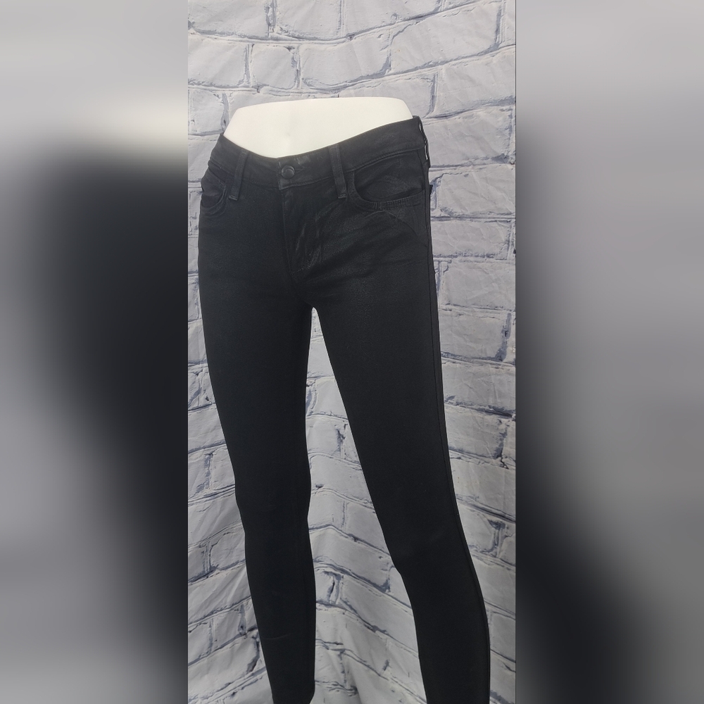 Joe's Jeans Women's Skinny Ankle Jeans Jet Black Light Wax Coated Denim Size 26 - Picture 5 of 13